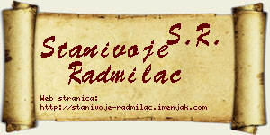 Stanivoje Radmilac vizit kartica